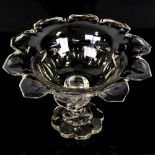 A Victorian glass table centre bowl, with petal-shaped surround, diameter 24cm