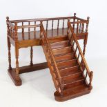 A mahogany staircase design display stand, late 20th century, width 45cm, height 34cm
