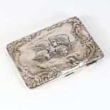 *WITHDRAWN* An Edwardian silver lady's wallet, relief embossed cherub and foliate decoration, by He