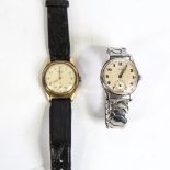 2 Vintage wristwatches, comprising 9ct J W Benson and chrome plated Smiths, only Benson is