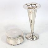 A George V silver dressing table jewel box, by Walker & Hall, hallmarks Birmingham 1926, diameter