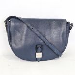 A Mulberry blue leather handbag, unused condition, length approx 28cm, with dust bag and outer bag