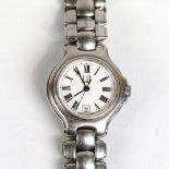 DUNHILL - a lady's stainless steel quartz bracelet watch, white dial with Roman numeral hour markers