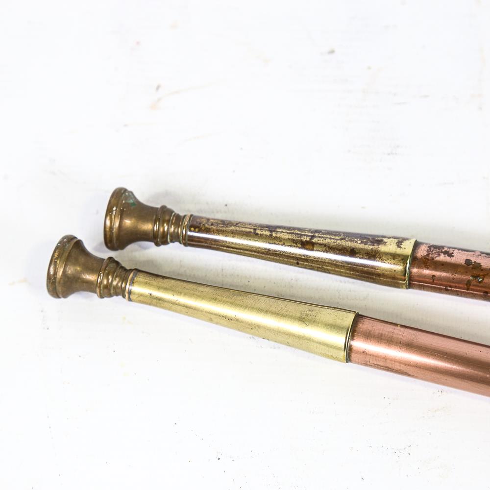 A pair of late 19th century copper and brass coaching horns, length 121cm - Image 3 of 3