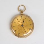A 19th century Swiss 18ct gold open-face key-wind pocket watch, by John Neal of London, floral