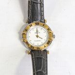 OMEGA - a lady's bi-metal Constellation quartz wristwatch, ref. 595.1080, white dial with gilt dot