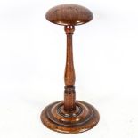 A Victorian mahogany wig stand, height 23cm