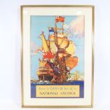 There Is Treasure For All In National Savings, original National Savings Committee poster, framed,