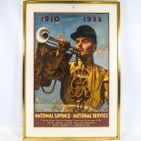 National Savings - National Service, original National Savings Committee poster, framed, overall