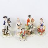 5 various Continental porcelain figures