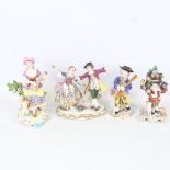 4 various Continental porcelain figures