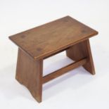 Edward Barnsley, Cotswold School Arts and Crafts oak footstool, stamped Barnsley to underside,