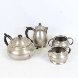 LIBERTY - Tudric hammered pewter 4-piece tea set