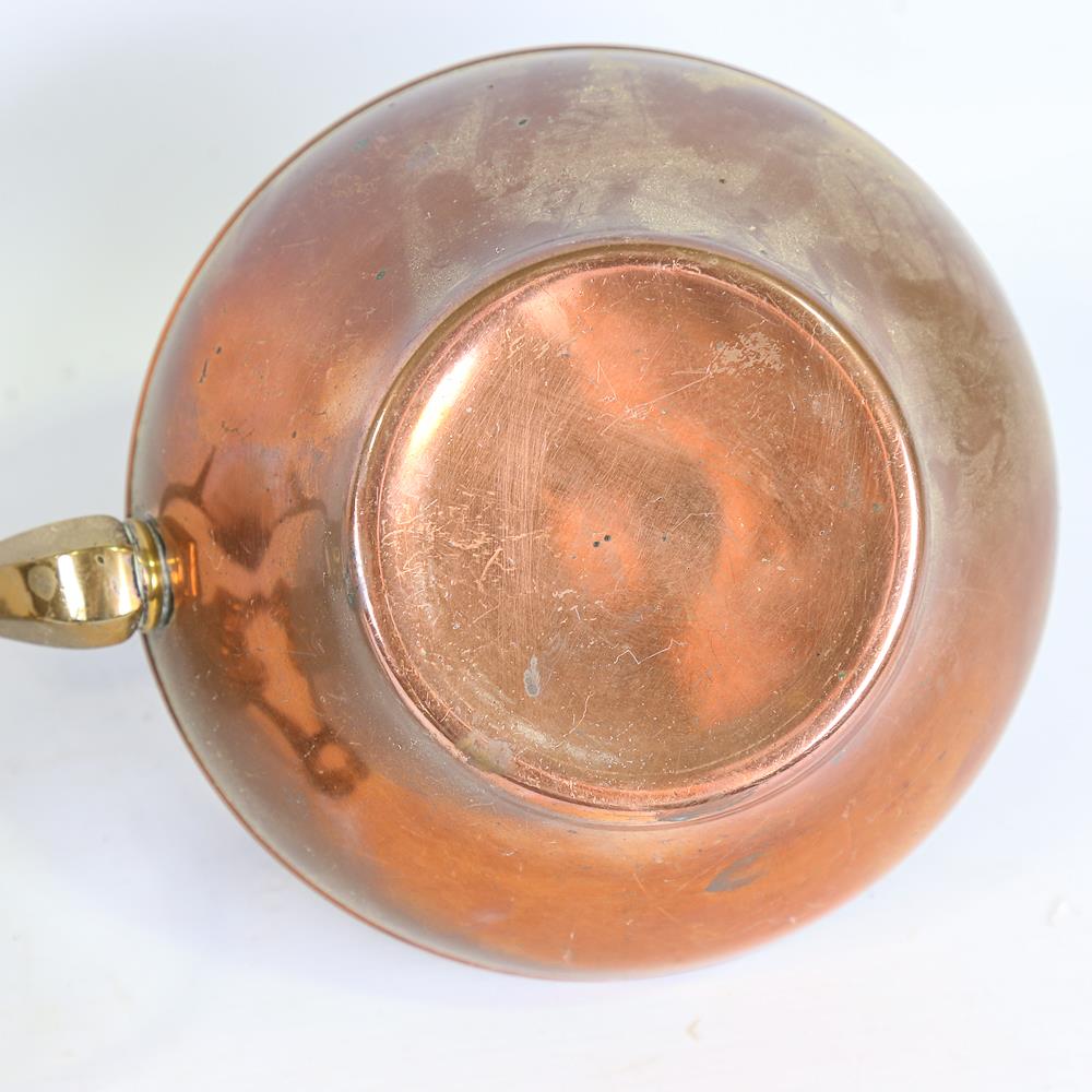 W A S Benson, Arts and Crafts copper and brass tea kettle on spirit burner stand - Image 3 of 3