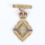 Victoria 1897 Diamond Jubilee silver-gilt and enamel Masonic medallion, cased