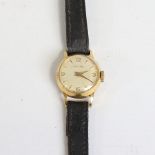 CERTINA - a lady's Vintage Continental mechanical wristwatch, unmarked gold case with silvered