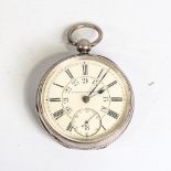 A 19th century silver-cased open-face keywind pocket watch, by William Ellery of Farringdon for