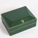 ROLEX - a green leather trapeze Coffin watch box, model no. 10.00.2 No damage, a few light white
