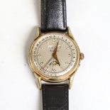 ZODIAC - a Vintage gold plated stainless steel triple calendar wristwatch, ref. 1202, circa 1950s,
