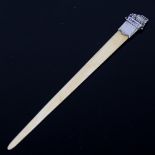 An Edwardian novelty silver-mounted ivory Vintage Humber car letter opener, by Vaughton & Sons,