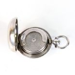 A late Victorian silver sovereign case, circular form with engine turned decoration, by E J
