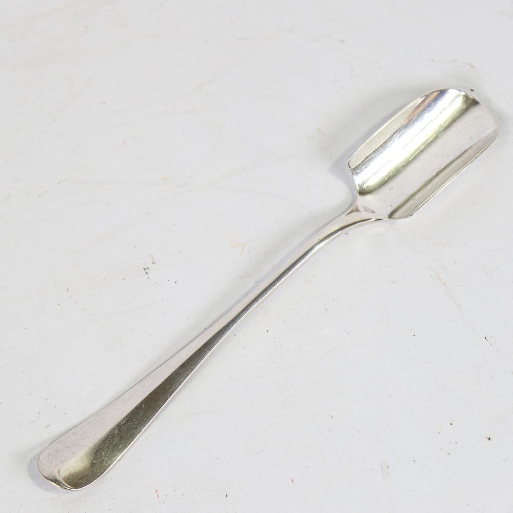 An Edwardian silver rat tail pattern Stilton cheese scoop, by Atkins Brothers, hallmarks Sheffield