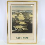 To Enjoy The Fruits Of Victory Save Now, original National Savings Committee poster, framed, overall