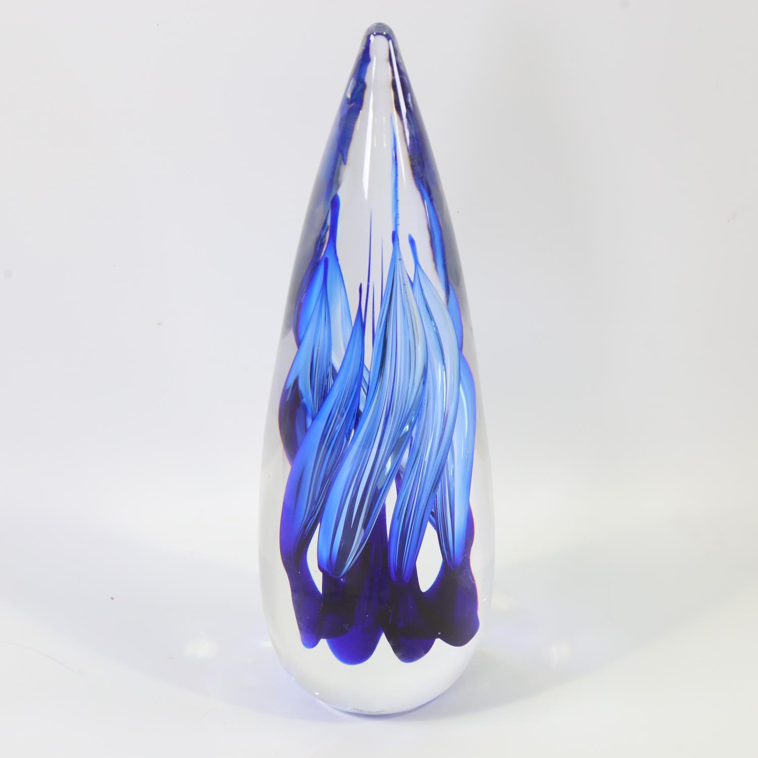 HANNE DREUTLER & ARTHUR ZIRNSACK for STUDIO AAHUS - Swedish glass sculpture with blue flames, height