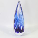 HANNE DREUTLER & ARTHUR ZIRNSACK for STUDIO AAHUS - Swedish glass sculpture with blue flames, height