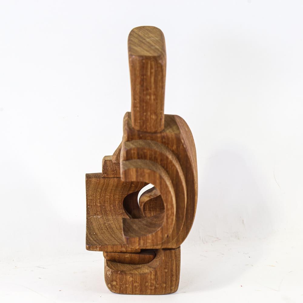 BRIAN WILLSHER (1930-2010), carved wood abstract sculpture, signed and dated 1986, height 25cm - Image 2 of 4