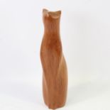 PERRY LANCASTER - wooden sculpture of a cat, signed PJL to base, height 27cm Good condition