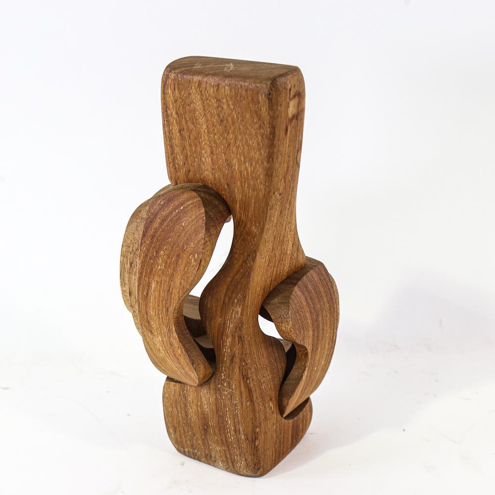 BRIAN WILLSHER (1930-2010), carved wood abstract sculpture, signed and dated 1986, height 25cm - Image 4 of 4