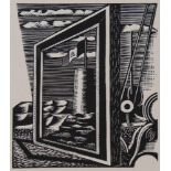 Paul Nash (1889 - 1946), limited edition woodcut, book plate for Samuel Courtauld, published by