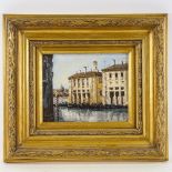 Dorelli, oil on wood panel, Venetian canal scene, signed, 20cm x 28cm, framed Good condition