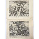 2 18th century engravings depicting Italy and Germany, plate size 22cm x 25cm, unframed Both