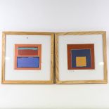 Roy Speltz, pair of screen prints, abstract compositions, signed, image 27cm x 28cm, framed (2) Very