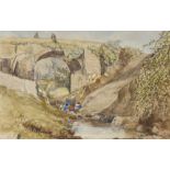 19th century British School, watercolour on paper, the Moman bridge, inscribed 3 January '57, 17cm x