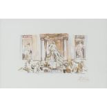 Italian School, watercolour/pencil, Trevi Fountain Rome, indistinctly signed, dated 2006, image