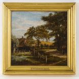 Attributed to Patrick Nasmyth, oil on canvas laid on board, rural scene, inscribed verso with date
