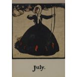 William Nicholson (1872 - 1949), lithograph on colours, July from an Almanac of Twelve Sports