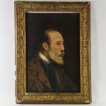 19th century oil on canvas, head and shoulders portrait of a man, signed with monogram, dated Nov '