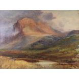 John Cuthbert Salmon (1844 - 1917), oil on canvas, Snowdon North Wales, 76cm x 101cm, unframed