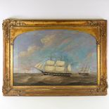 William Griffin of Hull, oil on canvas, sailing ships off the coast, signed and dated 1859, 72cm x
