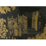 Norman Wade, limited edition screenprint, Durham Cathedral, signed, dated 1968, no. 4/35, image 41cm