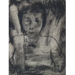 Rudolf Ray, charcoal drawing, portrait, inscribed verso Nice 1942, 13cm x 10cm, framed Good
