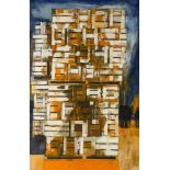 David Holt (1928 - 2014), oil on canvas, boxed monument, signed and dated 1981, 92cm x 61cm,