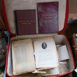 A suitcase containing ephemera relating to Rhodesia, 19th century travel diaries, and Deeds etc