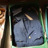 An RAF uniform jacket, cap, belt etc