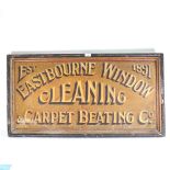 A large Vintage double-sided painted advertising sign in wooden frame, The Eastbourne Window