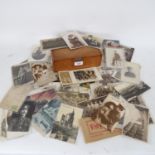 Various First World War Period military postcards, including regiments, portraits, bomb sites etc